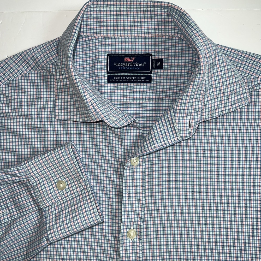 Vineyard Vines Performance Mens Slim Fit Size Medium Button Up Shirt Casual